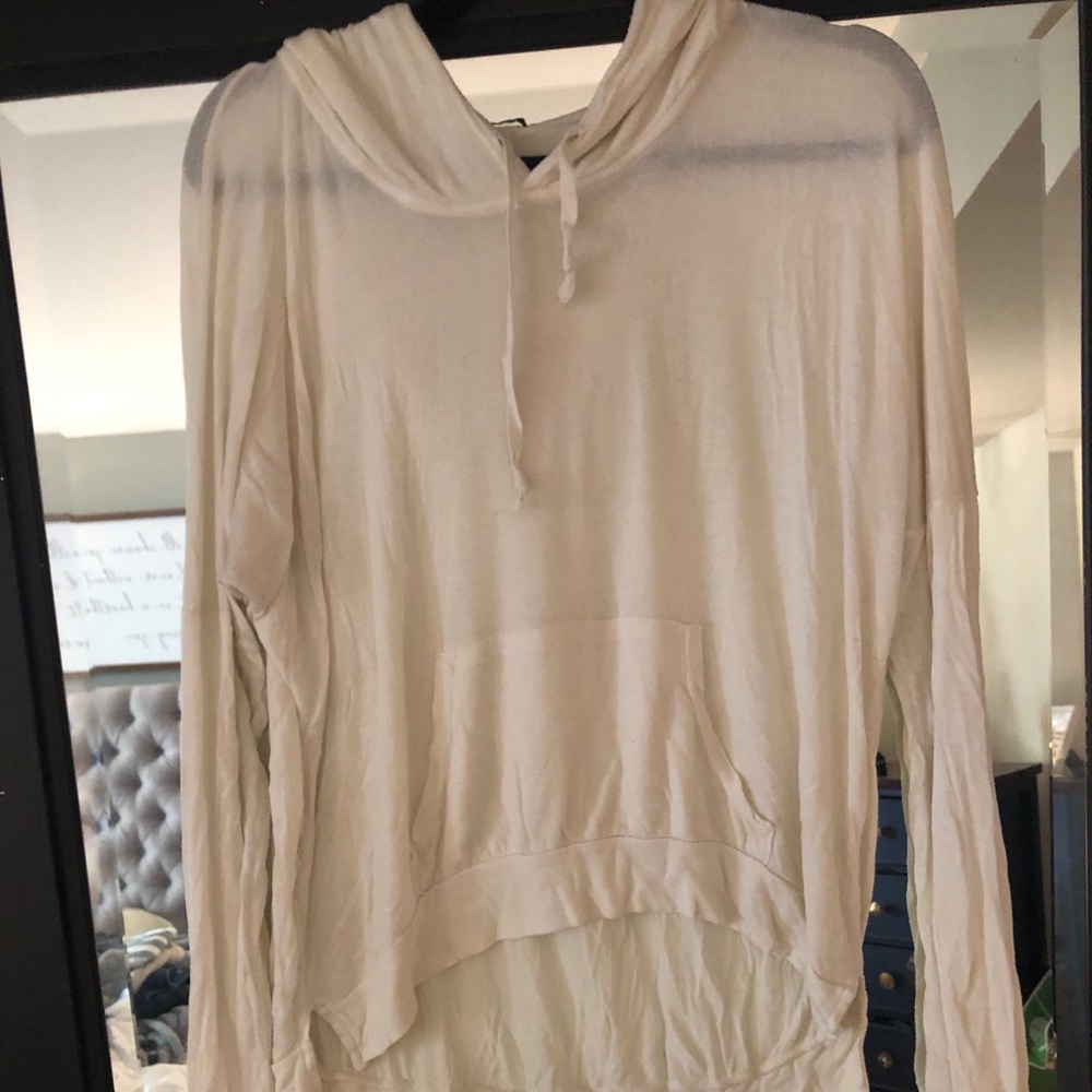 Cream hooded pullover
